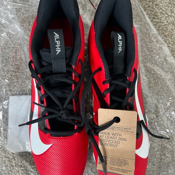 Nike Men’s Alpha Menace 4 Shark Cleats Red Black Size 11 - Picture 9 of 9